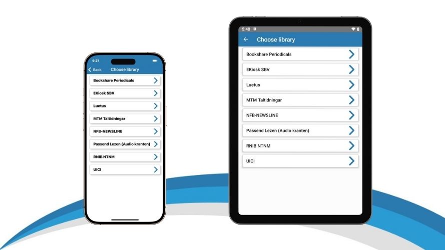 EasyReader App showing the My Newspapers list on an iphone and tablet